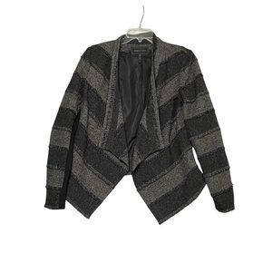 BCBGMaxAzria‎ Black and Gray Striped Blazer